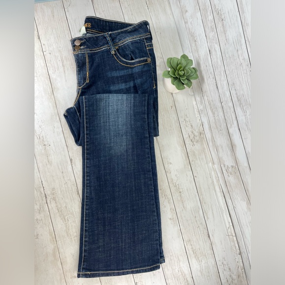Y2K Decree Flare Dark Blue Jeans Size 15 Low Waist Bootcut Flare Stretch - Picture 4 of 12